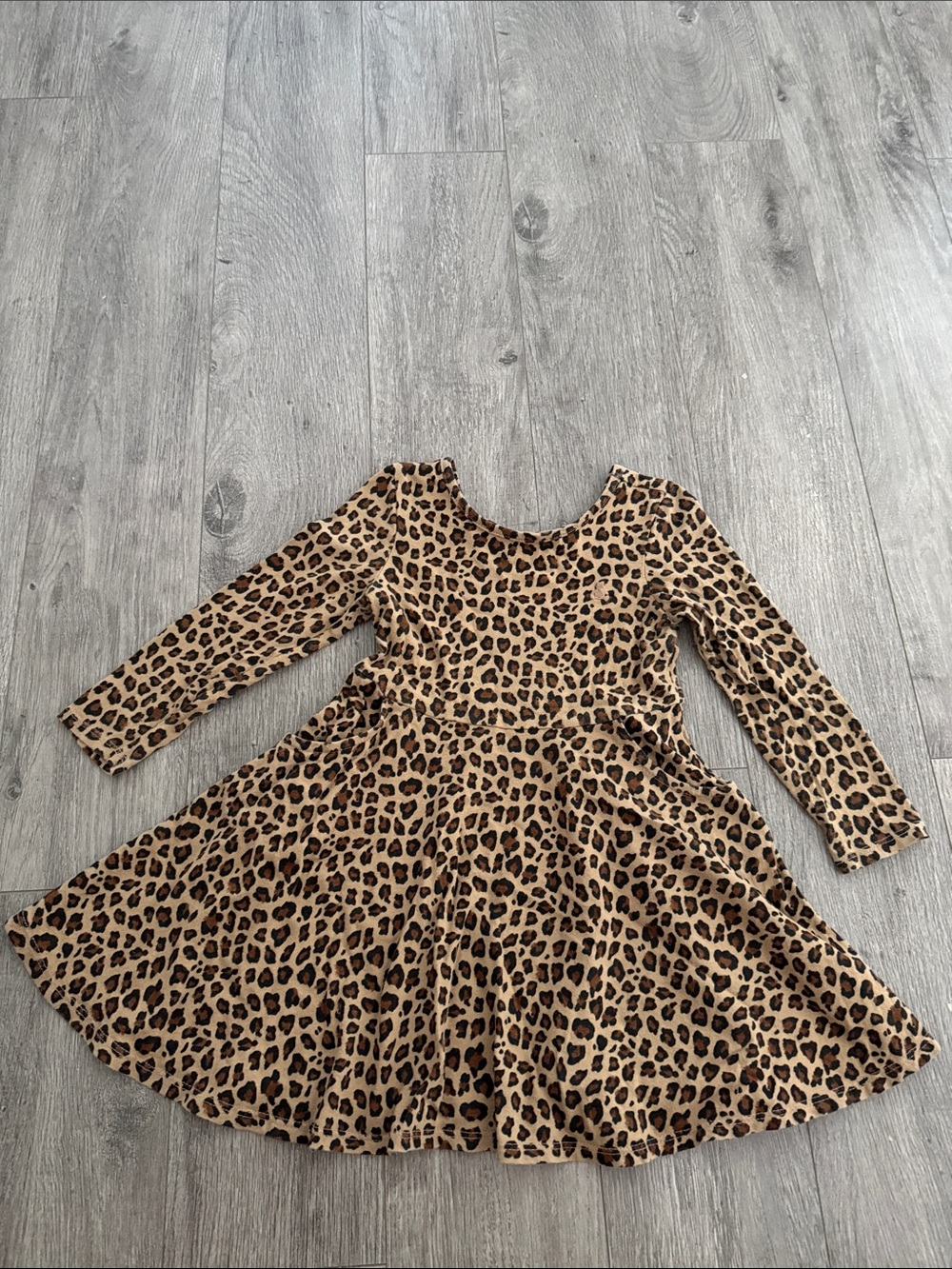 GAP Leopard Print Long Sleeve Dress - Brown & Black